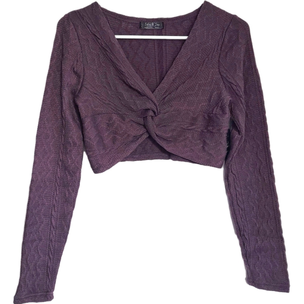 NWT Purple Twist Front Crop Top